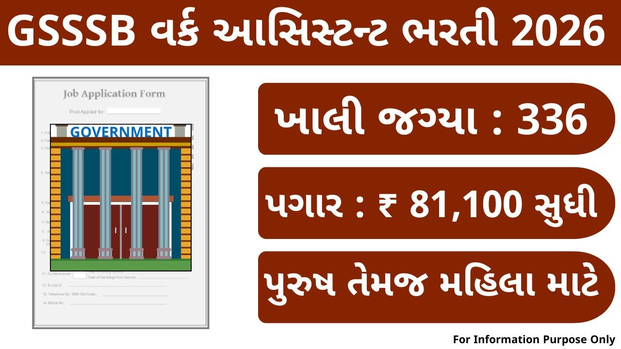 GSSSB Work Assistant Recruitment 2026
